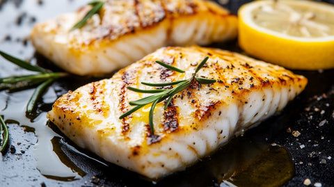 lemon grilled fish recipe being prepared