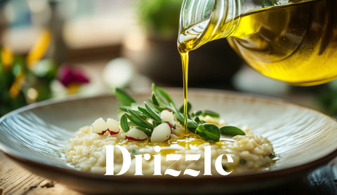 drizzle little olive oils extra virgin olive oil onto food