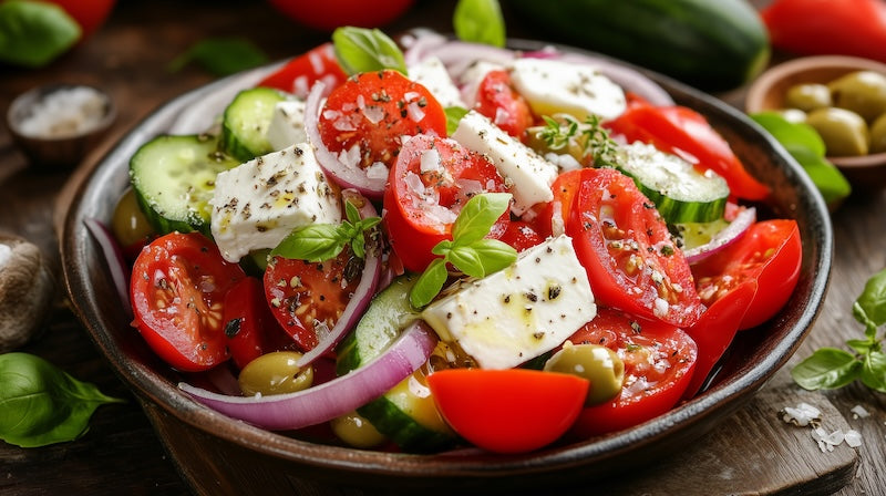 greek salad in a bowl