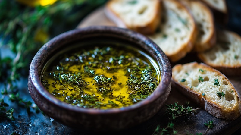herbed extra virgin olive oil with bread