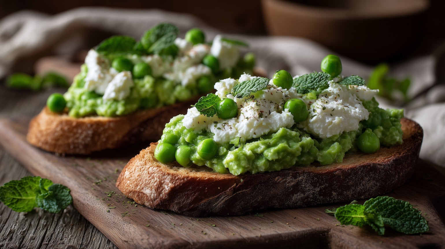 Pea with Mint and Ricotta Toast Recipe