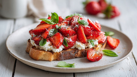 Strawberry with Basil and Ricotta Toast Recipe