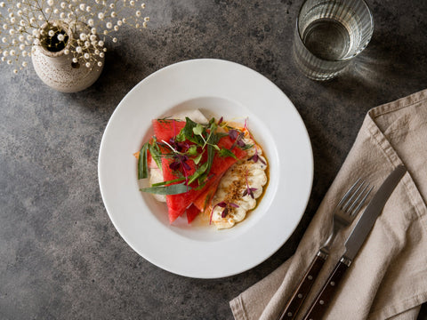 Watermelon with Kohlrabi and Whipped Ricotta Recipe