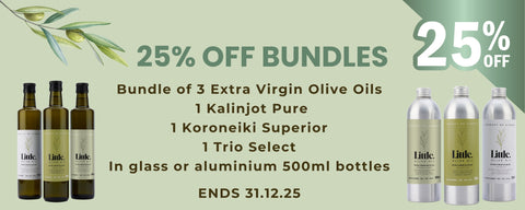 Banner for 25% off Little Olive Oil Bundles
