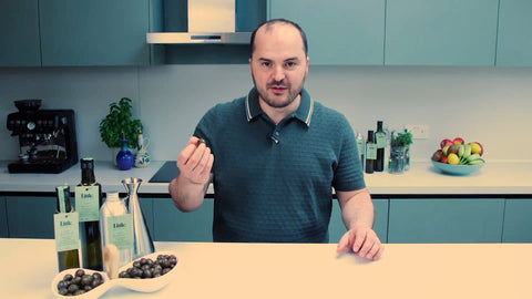 herman ermal pobrati in his kitchen talking about little olive oil
