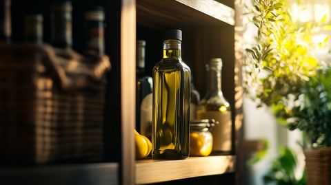 olive oil in cupboard for storage