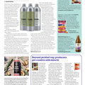 Magazine article about startup efforts to promote Albania as a premium olive oil origin, featuring images of olive oil products and text.