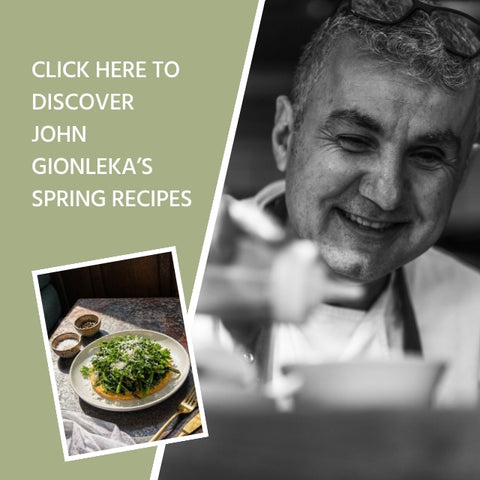 john gionleka chef owner peckham bazaar spring recipe banner