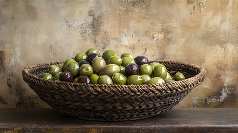 rustic bowl of olives
