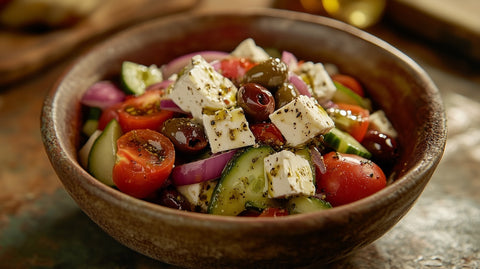 greek salad in a bowl